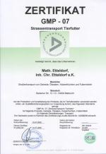 Zertifikat: GMP 07 Strassentransport Viehfutter